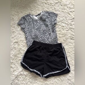 Brandy Melville Rare Blue Leopard Print Matching Set